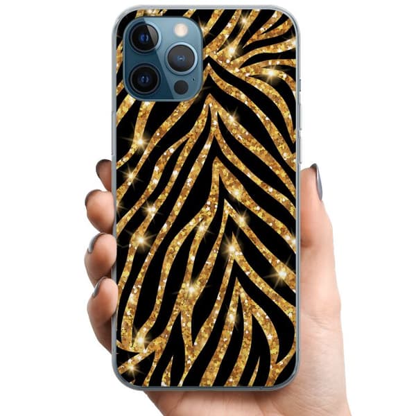 Apple iPhone 12 Pro TPU Mobilcover Guld & Glitter