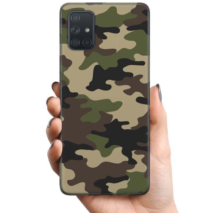 Samsung Galaxy A71 TPU Mobilskal Woodland Camo