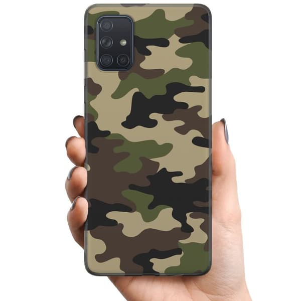 Samsung Galaxy A71 TPU Mobilcover Skov camo