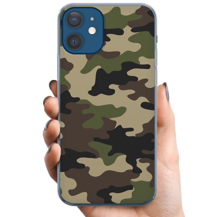 Apple iPhone 12 TPU Mobilskal Woodland Camo