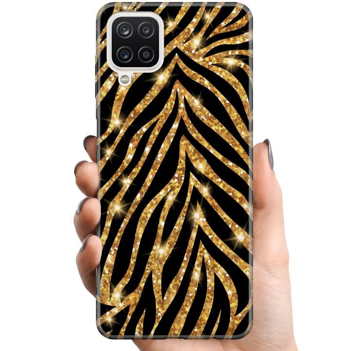 Samsung Galaxy A12 TPU Mobilskal Gold & Glitter