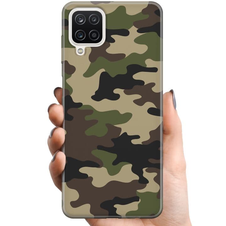 Samsung Galaxy A12 TPU Mobilskal Woodland Camo