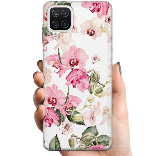 Samsung Galaxy A12 TPU Mobilcover Blomster