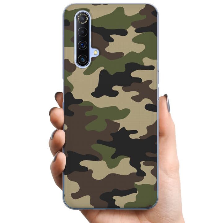 Realme X50 5G TPU Mobilskal Woodland Camo