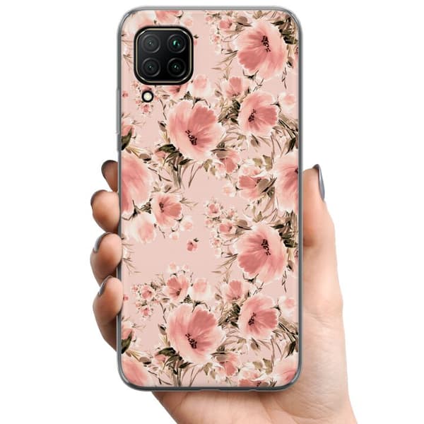 Huawei P40 lite TPU Matkapuhelimen kuori Kukkia