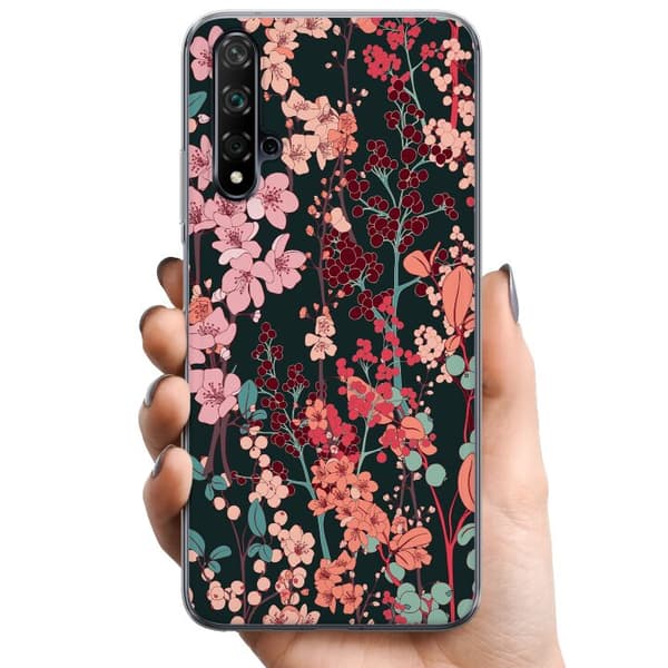 Huawei nova 5T TPU Mobildeksel Blomster