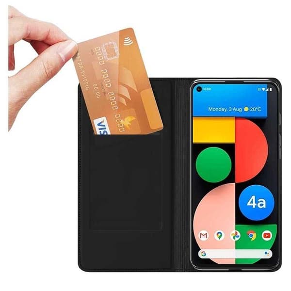 Google Pixel 4a 4G/LTE Flip Case Skin Pro med kortrum