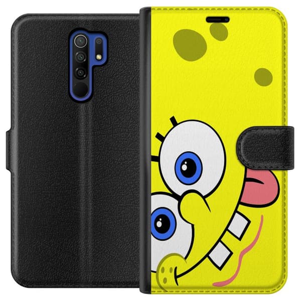 Xiaomi Redmi 9 Tegnebogsetui SpongeBob Fyrkant