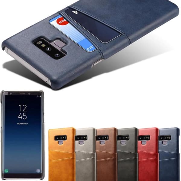 Samsung Note9 skal fodral skydd skinn kort visa mastercard