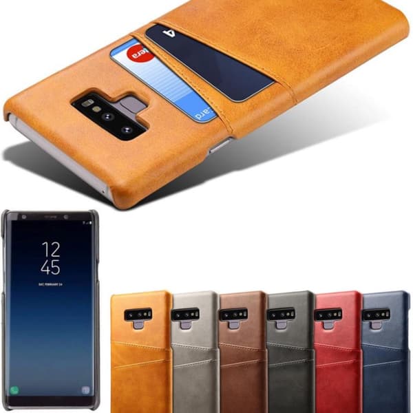 Samsung Note9 skal fodral skydd skinn kort visa mastercard
