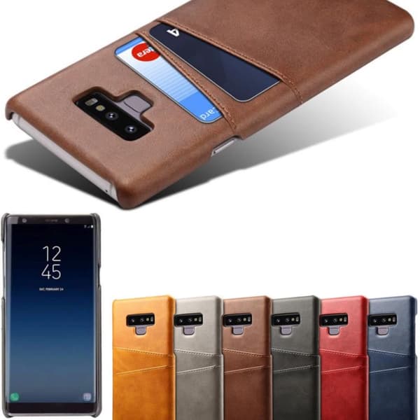 Samsung Note9 skal fodral skydd skinn kort visa mastercard