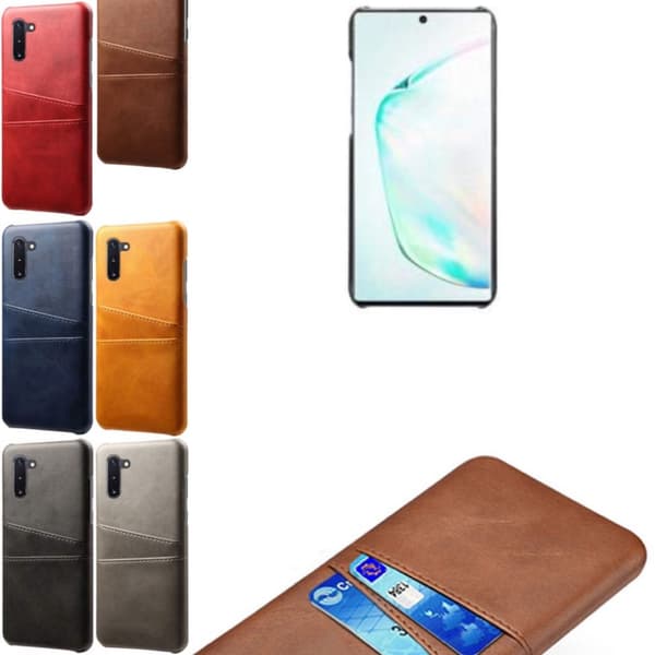 Samsung Note10 skal fodral skydd skinn kort visa mastercard