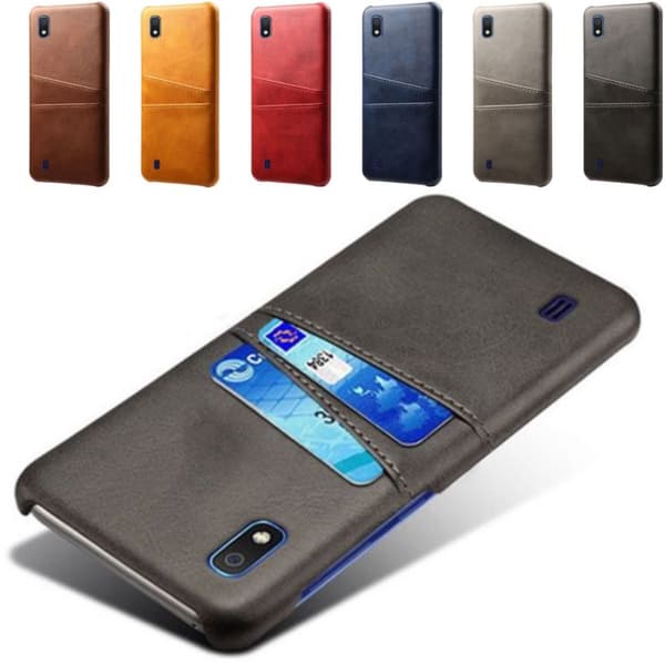 Samsung A10 skal fodral skydd skinn kort visa mastercard amex