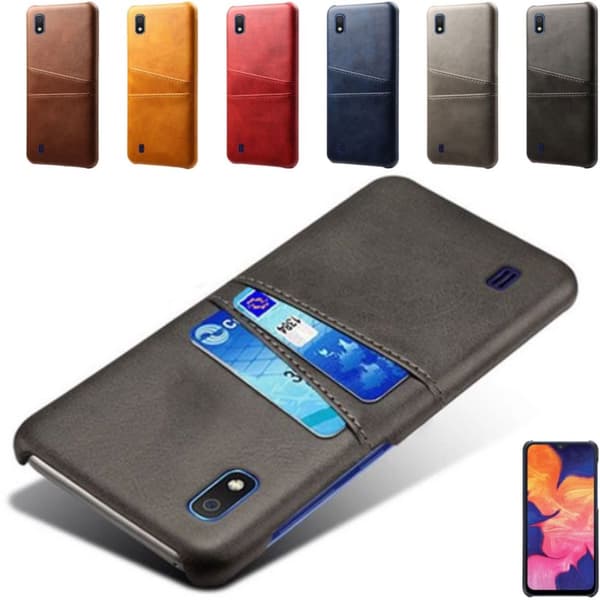 Samsung A10 skal fodral skydd skinn kort visa mastercard amex