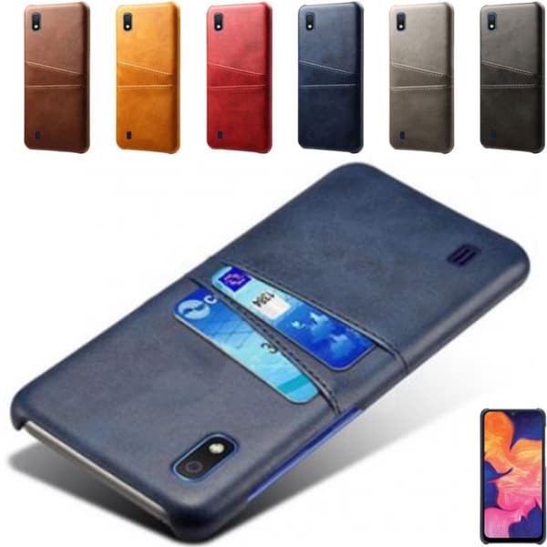Samsung A10 skal fodral skydd skinn kort visa mastercard amex