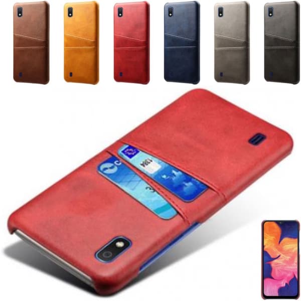 Samsung A10 skal fodral skydd skinn kort visa mastercard amex