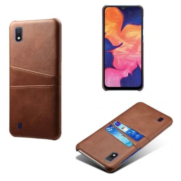 Samsung A10 skal fodral skydd skinn kort visa mastercard amex