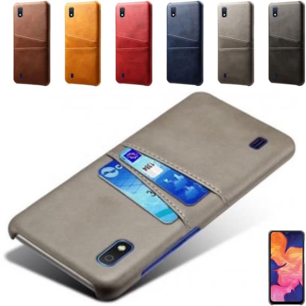 Samsung A10 skal fodral skydd skinn kort visa mastercard amex
