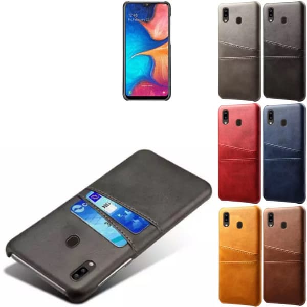 Samsung A40 skal fodral skydd skinn kort visa mastercard