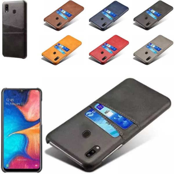 Samsung Galaxy A20e skal fodral skydd skinn kort visa amex