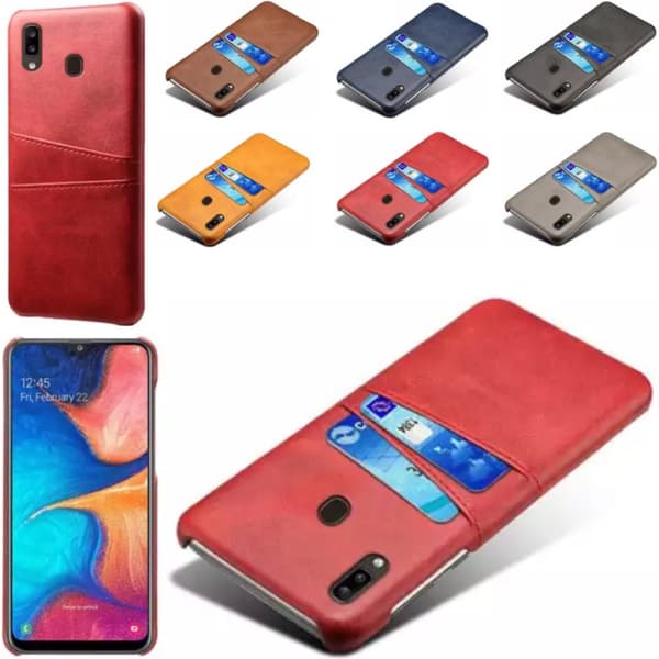 Samsung Galaxy A20e skal fodral skydd skinn kort visa amex