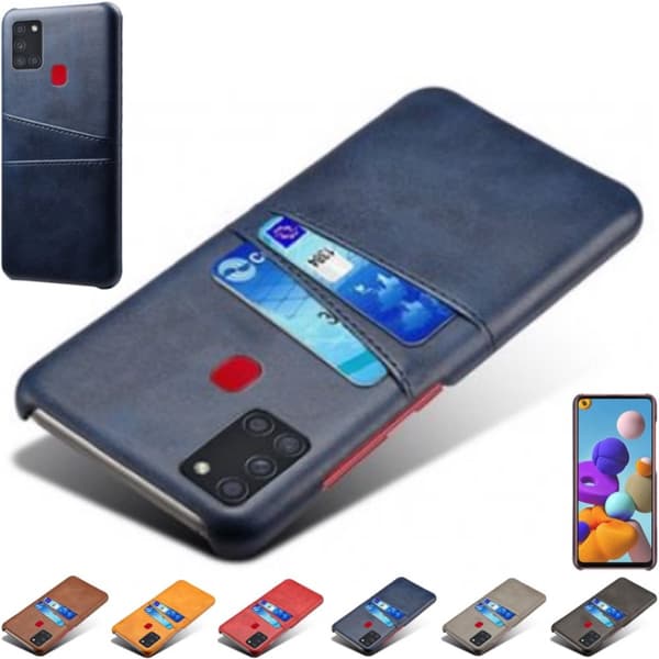 Samsung Galaxy A21s skal fodral skydd skinn kort visa amex