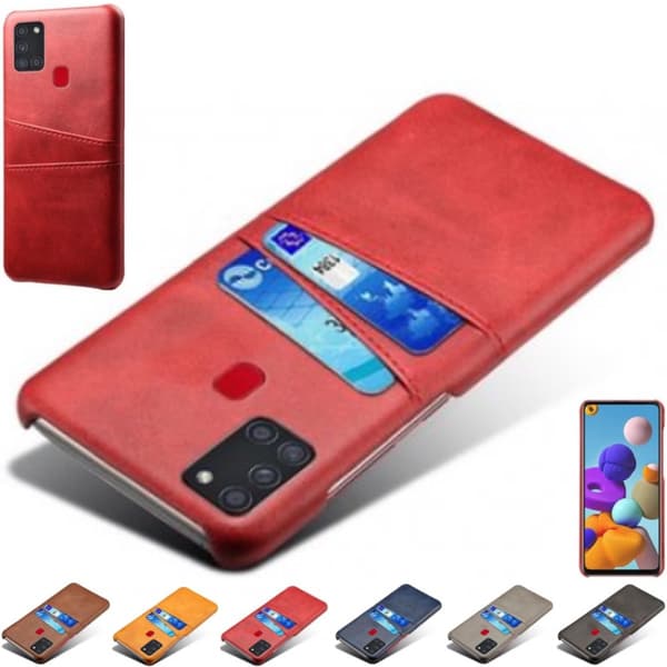 Samsung Galaxy A21s skal fodral skydd skinn kort visa amex