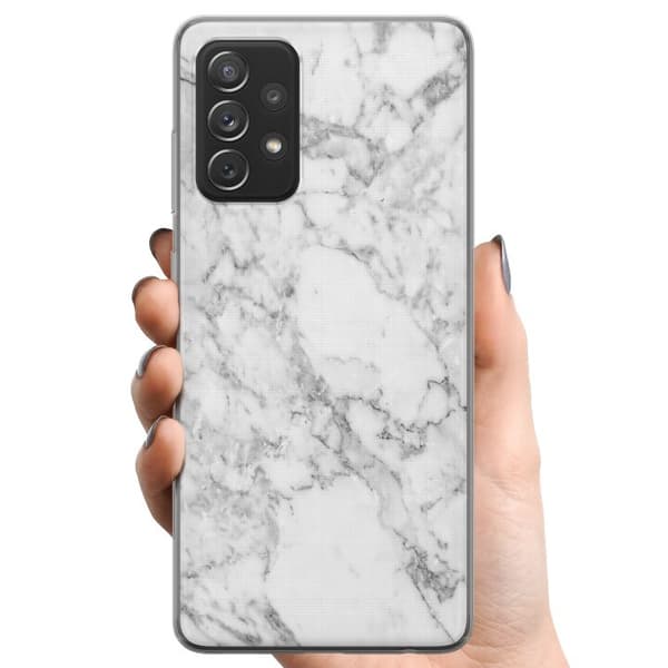 Samsung Galaxy A52 5G TPU Matkapuhelimen kuori Marmori Valkoinen