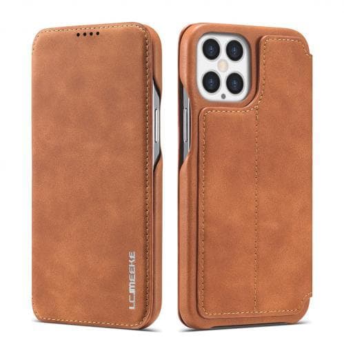 LC.IMEEKE Retro Fodral för iPhone 12 Pro Max - Brun