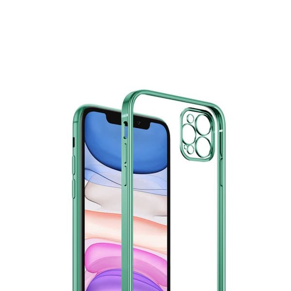 iPhone 12/12 Pro Tunn Transparent Ram Skal Hög kvalité - Grön