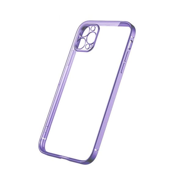 iPhone 12/12 Pro Tunn Transparent Ram Skal Hög kvalité - Lila