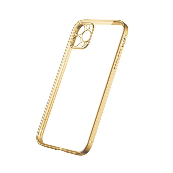 iPhone 12/12 Pro Tunn Transparent Ram Skal Hög kvalité - Guld