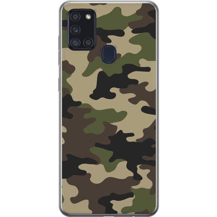 Samsung Galaxy A21s Skal / Mobilskal - Woodland Camo