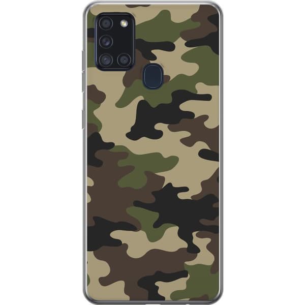 Samsung Galaxy A21s Deksel / Mobildeksel - Skog kamuflasje