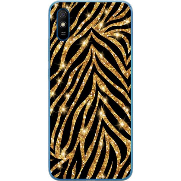 Xiaomi Redmi 9A Cover / Mobilcover - Guld & Glitter