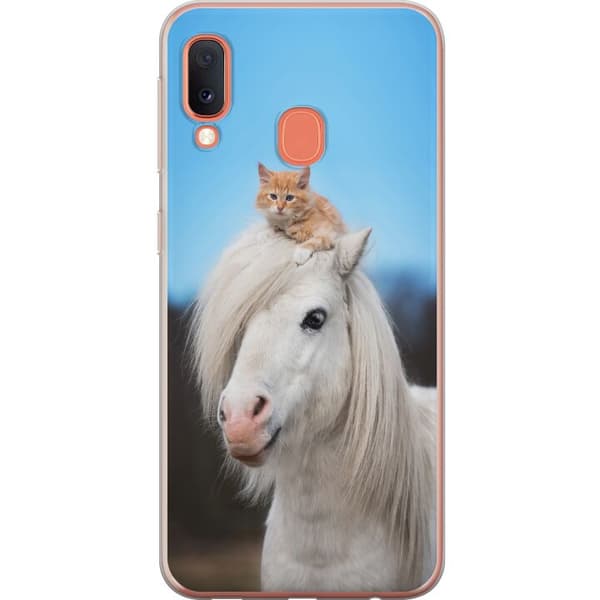 Samsung Galaxy A20e Skal / Mobilskal - Häst & Katt