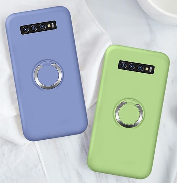 Samsung Galaxy S10e-etui - mikrofiber-silikone med ringholder