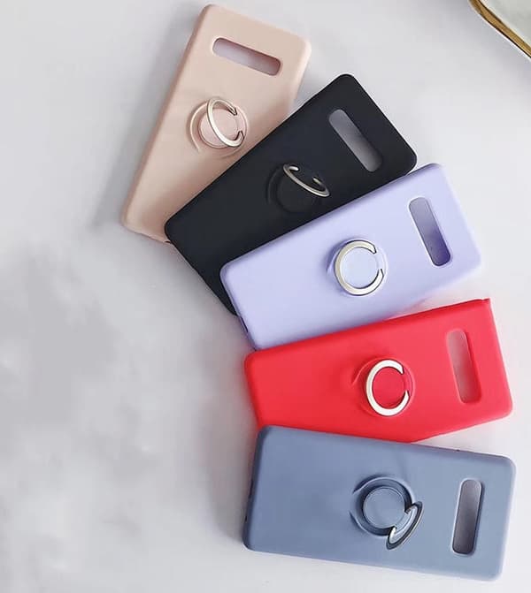Samsung Galaxy S10e-etui - mikrofiber-silikone med ringholder