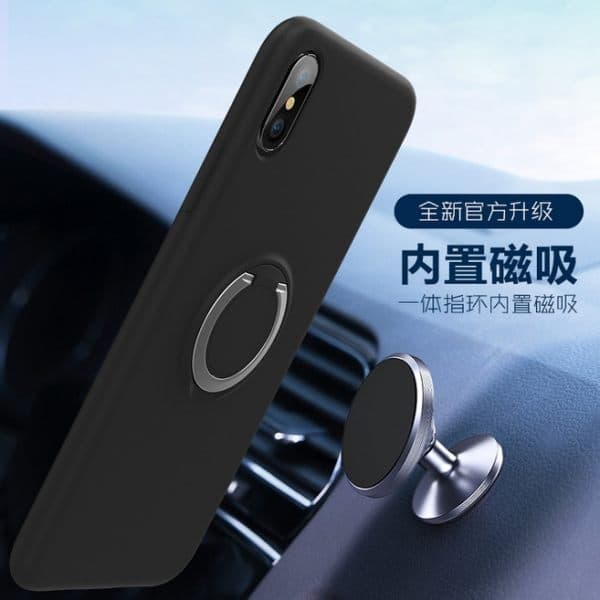 iPhone XS Max-cover - mikrofiber-silikone med ringholder