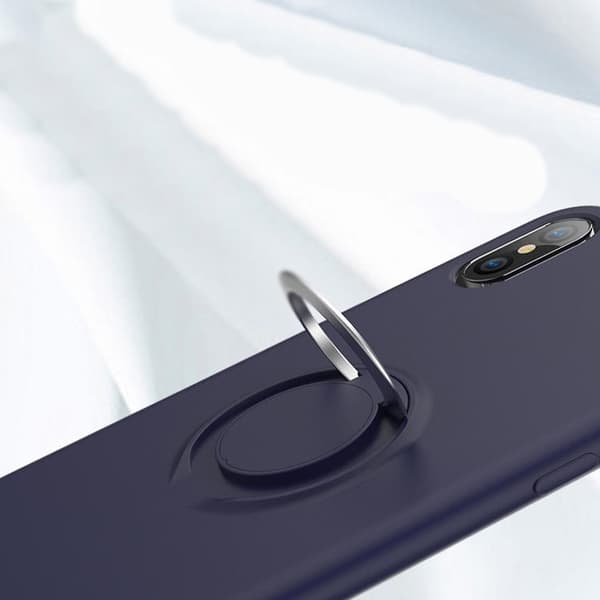 iPhone XS Max-cover - mikrofiber-silikone med ringholder
