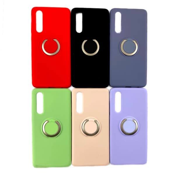 Huawei P30 silikon mikrofiber skal - Ringhållare