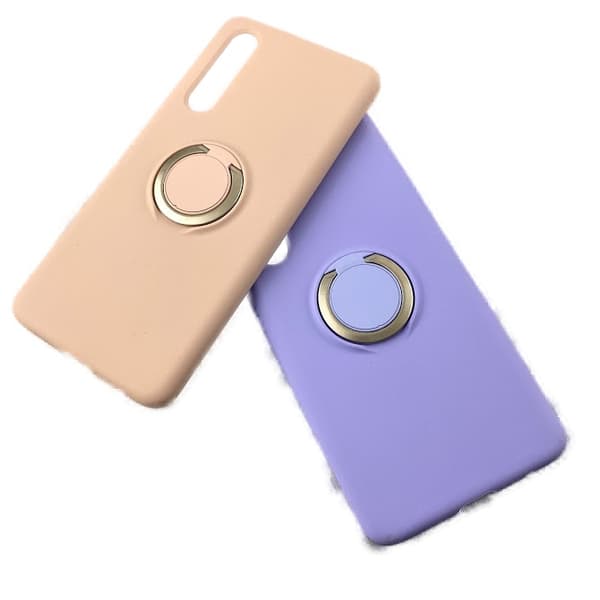 Huawei P30 silikon mikrofiber skal - Ringhållare Rosa Rosa