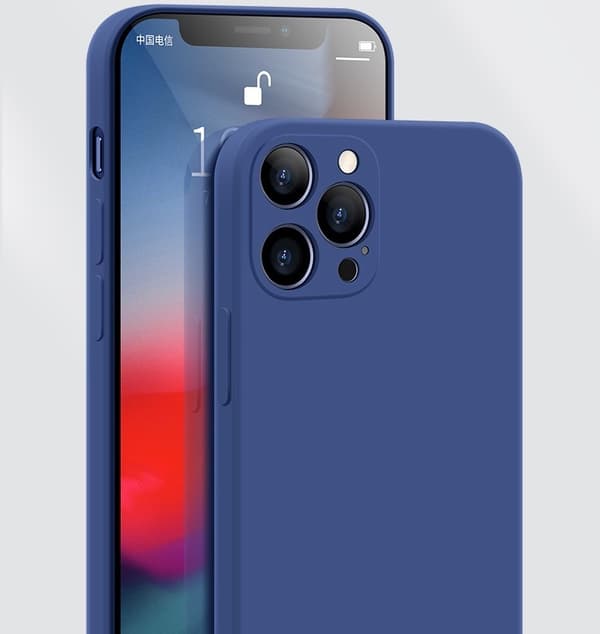 iPhone 12 Pro Max Skal - Mikrofiber Silikon Mörkblå Mörkblå