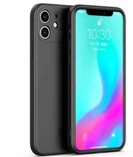 iPhone 12-skal - mikrofiber-silikone Svart