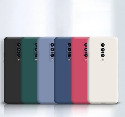 OnePlus 7 Pro - Silicone Case Microfiber Röd Röd