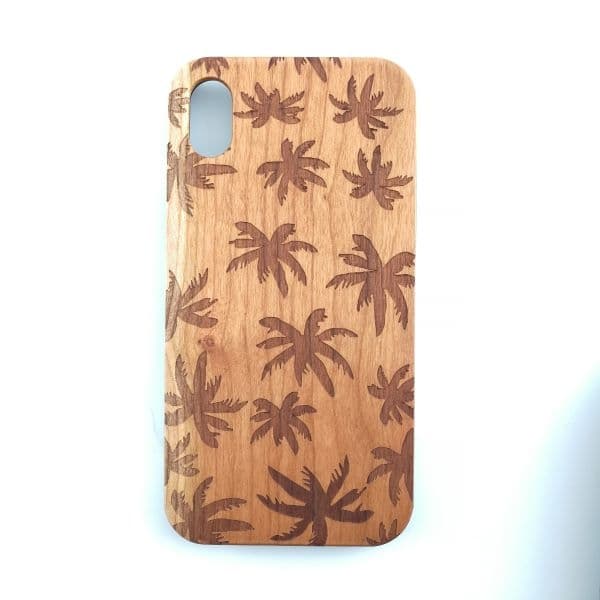 iPhone XR Case - Real wood with print - Palmleaves