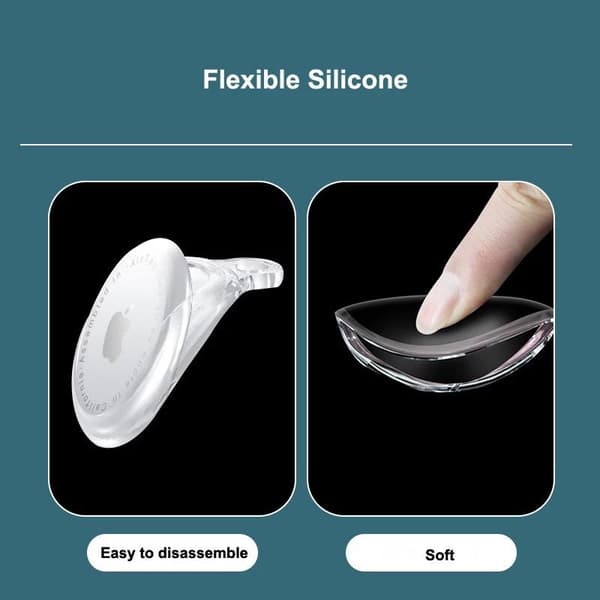 Airtag skal - TPU Clear - med nykelring - Protective Sleeve Case