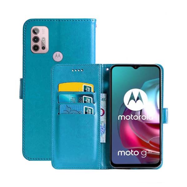 Lommebokdeksel 3-kort Motorola Moto G30 : Farge - Lyse blå