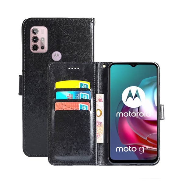 Mobilplånbok 3-kort Motorola Moto G30 : Färg - Svart