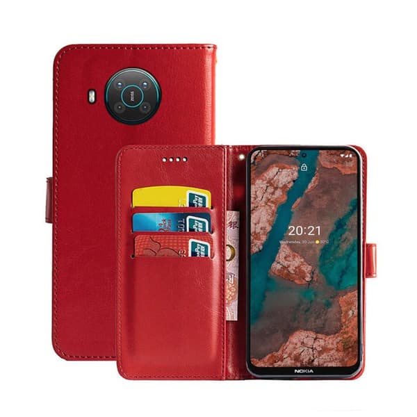 Lommebokdeksel 3-kort Nokia X20 : Farge - RØD